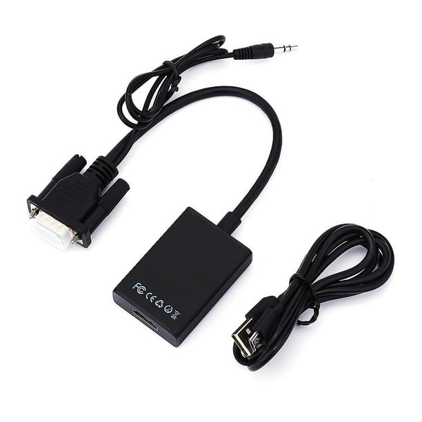 VGA to HDMI 1080P HD o Video Converter Adapter with USB Cable for PC Computer