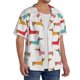 thumbnail image 2 of Fotbe Dachshund Dog Puppy Camisa Estampada de Manga Corta para Hombre, Casual de Verano, Estilo Playero, Sin Arrugas-Large, 2 of 5