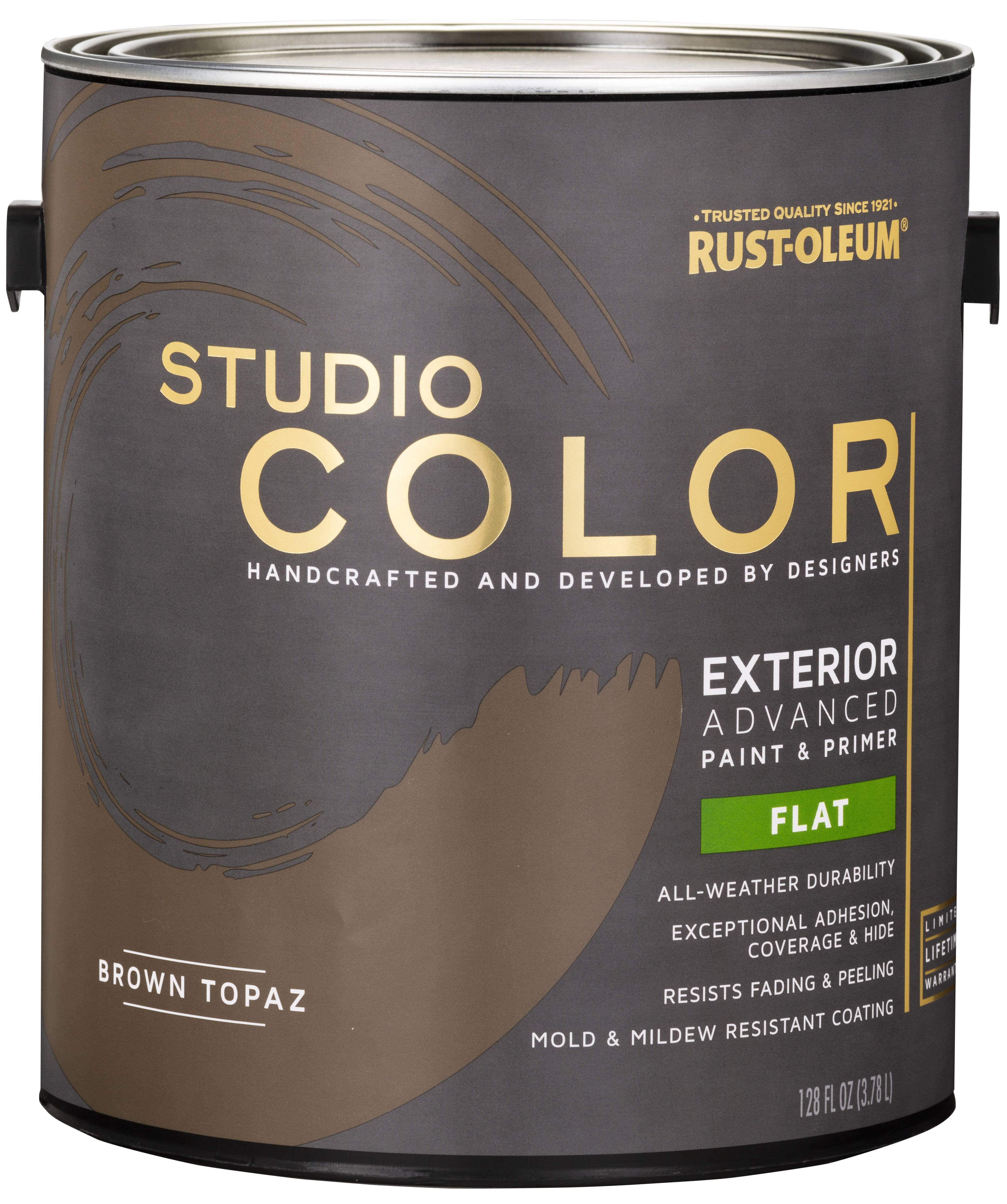 Rust-Oleum Studio Color Brown Topaz, Exterior Paint + Primer, Flat Finish, 2-Pack