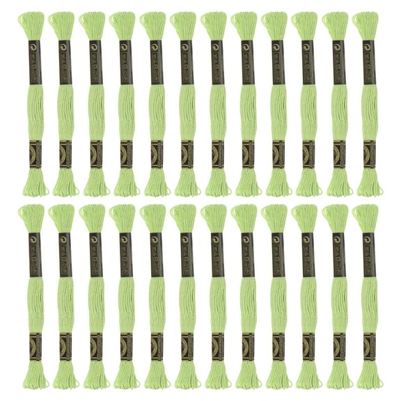 2pcs 12 Skeins Embroidery Floss 8.75yds(8m) Egyptian Cotton Cross Stitch Thread, Light Green(6014)