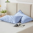 thumbnail image 5 of Funda de almohada de satén azul cielo 20x40 pulgadas King (paquete de 2), 5 of 5