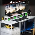 thumbnail image 2 of Satifur 47" White Computer Office Desk with Drawers & Charging Station, Gaming Desk with Movable Monitor Stands, Storage Shelves & File Cabinet, 2 of 8