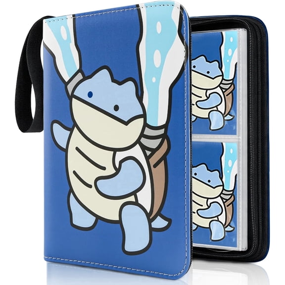 bililiart Trading Card Binder, 400 Card Holders with 50 Removable Sleeves, Portable 4 Pockets Card Holders, for MTG, TCG, Sport Card, Game Cards