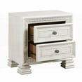 thumbnail image 3 of Nightstand with Pearl White Finish and 2 Dovetail Drawers of Classic Luxury, 3 of 6