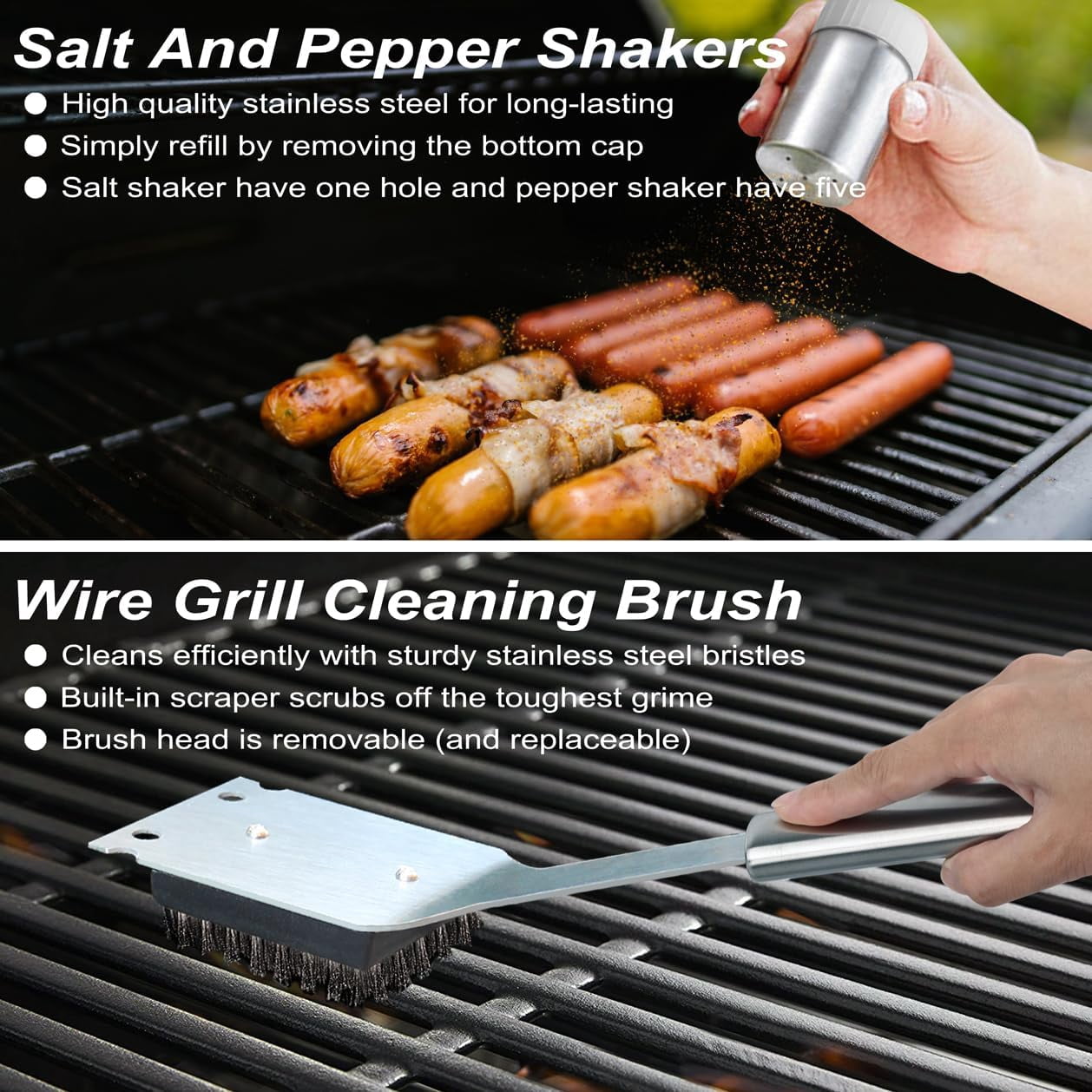 POLIGO 22PCS Deluxe Stainless Steel Grilling Tools Set - Outdoor BBQ Gift for Men