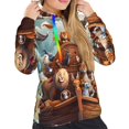 thumbnail image 4 of KLL Animal Filled Noahs Ark for Womens Pullover Hoodie with Pocket Hooded Long Sleeve Shirts Sweatshirt for Women-XX-Large, 4 of 7