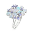 thumbnail image 3 of Ross-Simons Opal and .36 ct. t.w. Tanzanite Flower Ring in Sterling Silver, Women's, Adult, 3 of 5