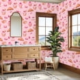 thumbnail image 4 of Pink Peel and Stick Wallpaper Pink Sweet Treats Cupcakes Macarons Croissants Spring Wall Mural 23.6in x 9.8ft Self Adhesive Removable Wall Paper Renter Friendly Wallpaper for Girls Bedroom Nursery, 4 of 8