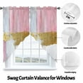 thumbnail image 3 of Abstract Modern Art Swag Curtain Valance for Windows, Watercolor Pink Gold Soft Wash Window Treatments Short Swag Topper for Kitchen Windows Bathroom Bedroom, 36"x45", 3 of 8