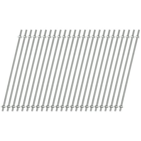 

25pcs 8/32 Inch Threaded Rods with Hex Nuts and Washers 12 Inch Rod Silver