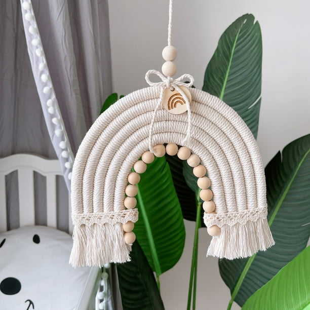 Macrame Rainbow Wall Hanging, Boho Rainbow Decor, Woven Rainbow Wall