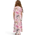 thumbnail image 2 of Uourmeti Girls Summer Maxi Dress Cartoon Kitty Popsicle Print Short Sleeve Crew Neck Casual Loose Flowy Tiered Dresses with Pockets, Size 7-8 Years, 2 of 7