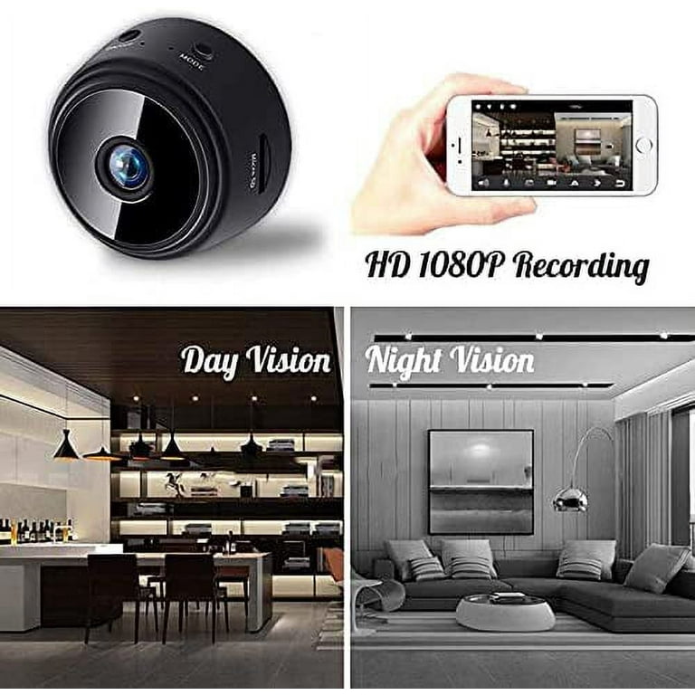 Chronus Mini Caméra Espion Caméra Cachée HD 1080P Petite Caméra Sans Fil,  avec Détection de Mouvement Audio et Vision Nocturne-noir