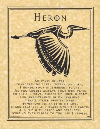 Heron Spirit Animal Prayer Small Parchment Paper Poster Perfect Size For Framing and Gift Giving 8 1/2 Heron Spirit Animal Prayer Small Parchment Paper Poster Perfect Size For Framing and Gift Giving 8 1/2