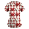 thumbnail image 3 of Hearthz S-5XL Valentines Day Scrub Tops Women Love Heart Graphic Scrubs for Women Workwear V Neck Short Sleeve Nurse Uniform with Pocket, 3 of 3