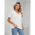 thumbnail image 6 of Womens T Shirts V Neck Short Sleeve Casual Loose Tees Tops Trending, 6 of 7