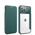 thumbnail image 1 of SaniMore for iPhone 14 Pro 6.1" Case Transparent PC & Soft TPU Built-in Electroplated Lens Ring, Magnetic Flip Cover with Card Slot & Kickstand Shockproof Protective Shell, Darkgreen, 1 of 8