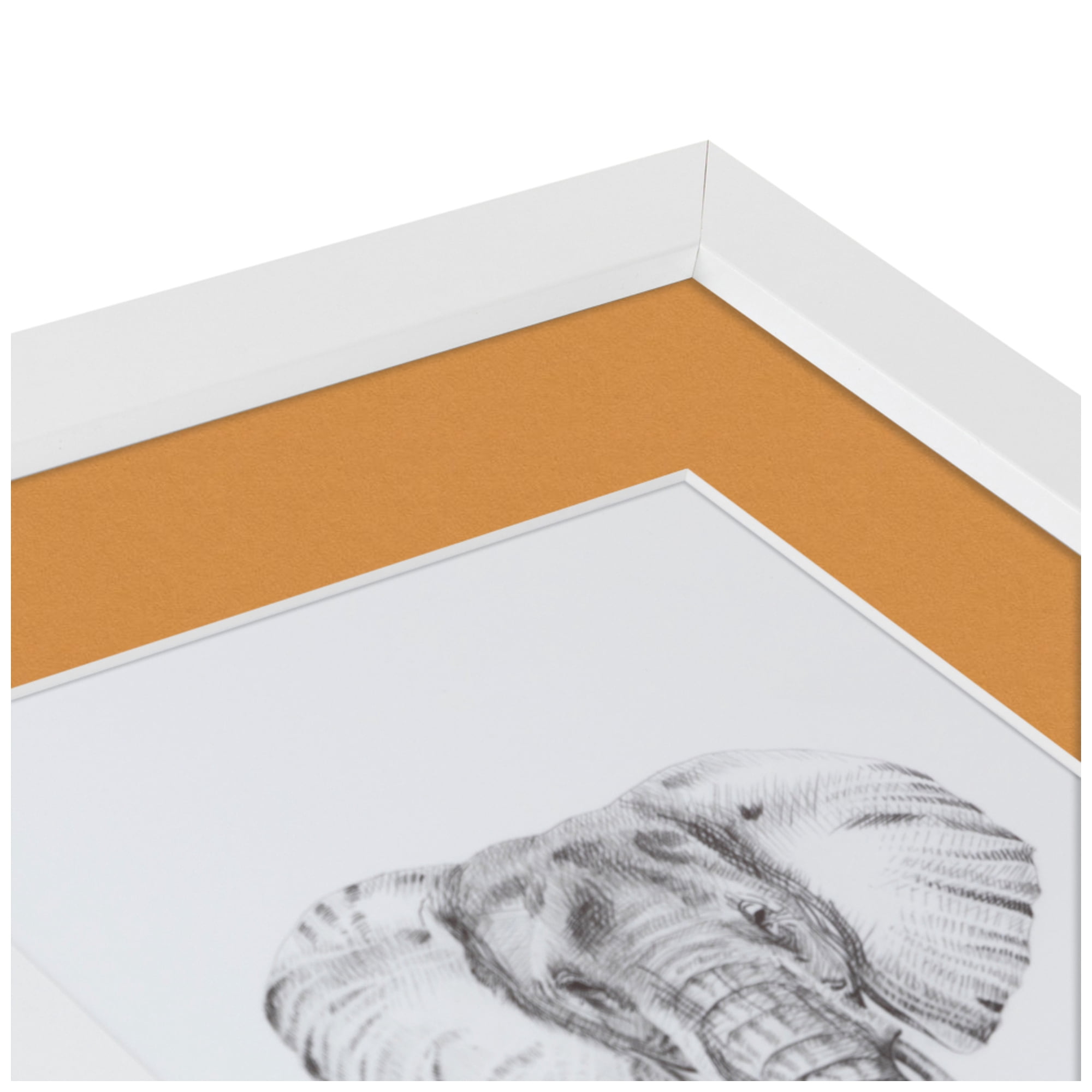 ArtToFrames Collage Photo Picture Frame with 9 - 3.5x5" Openings, Framed in White with Amber and Black Mats (CDM-3966-1045)