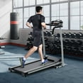 Gymax Folding Treadmill for Home Walking Running Machine w/ 12 Preset ...