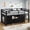 Black, variant on iPormis Low Loft Twin Size Bed with Bookcase, 8 Storage Drawers, Metal Bed Frame with 13 Inch High Safety Guardrail & Play Curtain, Spacious Under Bed Activity Space,Black