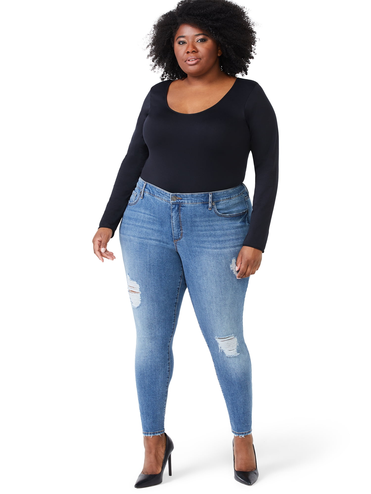 Sofia Jeans Women's Plus Size Sofia Curvy Mid-Rise Skinny Ankle Jeans -  Walmart.com