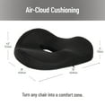 thumbnail image 3 of Mind Reader Donut Pillow with Air-Cloud Technology, Ergonomic Memory Foam Seat Cushion for Tailbone, Hemorrhoid, Pregnancy & Lower Back Pain Relief, Washable Cover, Black, 3 of 4
