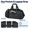 thumbnail image 6 of 40L 3-in-1 Travel Duffle Backpack with Shoe Compartment, Wet Pocket and Insulated Pocket, Black, 6 of 9