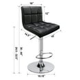 thumbnail image 4 of Léopard Tabourets de Bar, Tabouret de Bar Pivotant Réglable en Cuir PU Moderne avec Dossier, 1 Chaise (Noir), 4 of 15