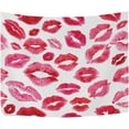 thumbnail image 2 of Red Lips Tapestry Wall Hanging Tapestries Happy Colorful Hippie Psychedelic Art Polyester Carpet Wall Decorative for Living Room Bedroom 60x51inch, 2 of 7