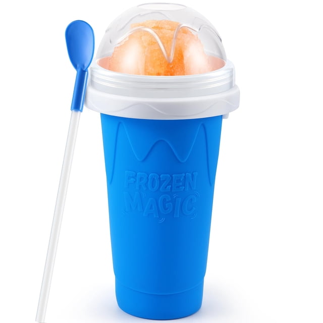 Tgosomt Slushy Cup, TIK TOK Frozen Magic Slushie Maker Cup Squeeze, Cool Fun Stuff Things Gadgets y grandes calcetines y regalos de elefante blanco (azul)
