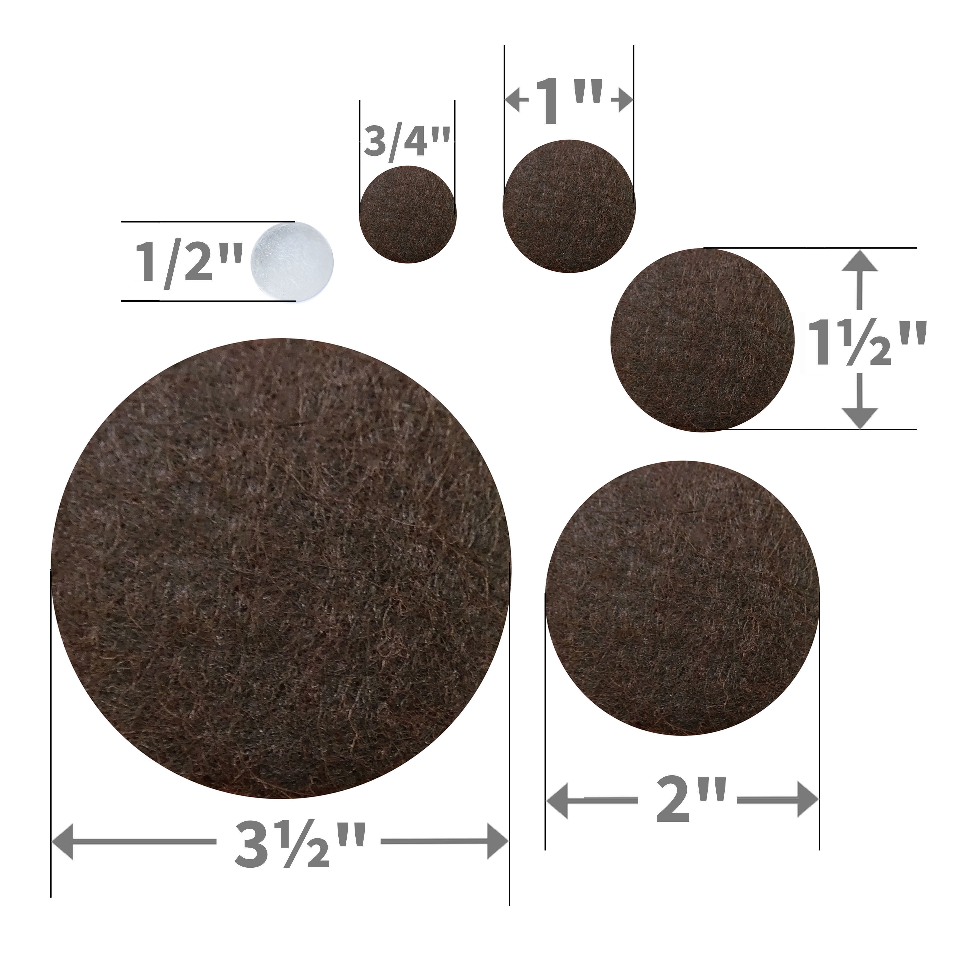 Super Sliders Felt Brown Assortment 108 Pc