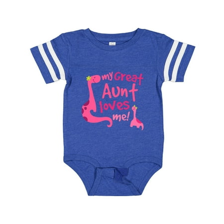 

Inktastic My Great Aunt Loves Me Dino Gift Baby Girl Bodysuit