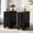 Black, variant on Finmind Wood Fully Assembled End Table Set of 2, 3-Drawers Narrow Slim Side Table, No Assembly Required, Nightstand for Bedside