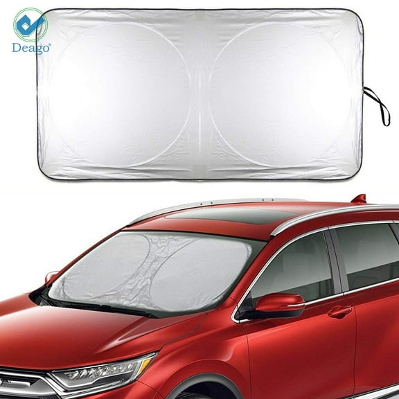 Deago Auto Car Sunshade Foldable Windshield Sun Shade Visor for Heat Block Wind Shield Screen UV Rays Full Protection, Trucks SUVs Vans(74.8" * 35.4")
