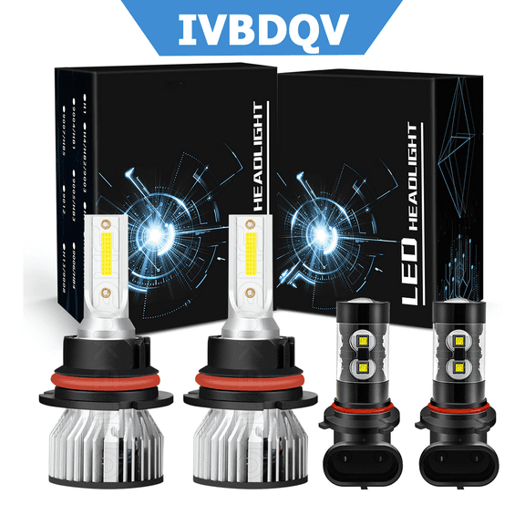 For Ford F350/450/550 Super Duty 2001-2004 LED Headlights Combo H7 High/Low Beam   9145 Fog Light Bulb Kits 4Pcs 6000K White