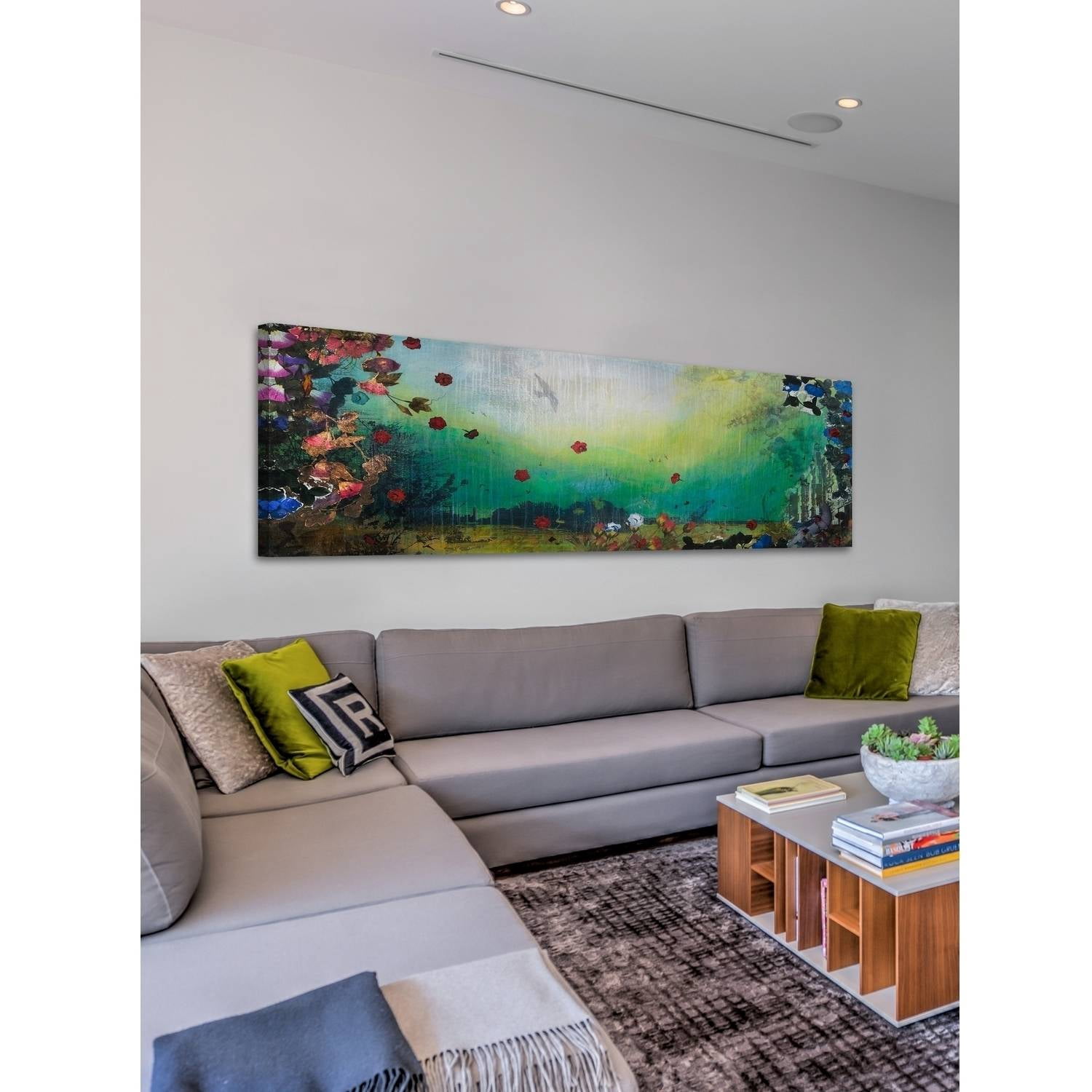 "Flowers in Motion" Painting Print on Wrapped Canvas