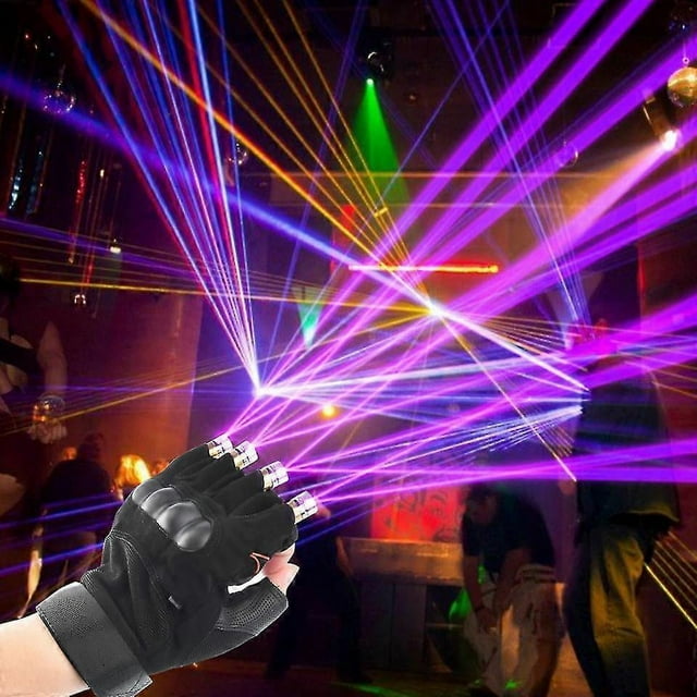 Rgb Laser Gloves Multi-line 4 Heads Disco Laser Dj Beam Stage Light For Finger Dancing Show Halloween Party Rave Nightclub Club Left hand 1 PC
