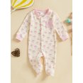 thumbnail image 4 of Qtinghua Newborn Baby Boy Girl Clothes Color Block Footies Romper Bodysuit Jumpsuit Button Footed Coming Home Outfits, 4 of 9