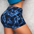 thumbnail image 4 of Lsque Blue Lightning Pattern High Waisted Biker Shorts for Women-Tummy Control Fitness Athletic Workout Running Yoga Gym Shorts,Moisture-Wicking-X-Large, 4 of 9