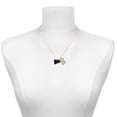 thumbnail image 2 of Delight Jewelry Acrylic Black Megaphone - Large Goldtone Crystal Initial - B - Charm Necklace, 17.5"+2", 2 of 4