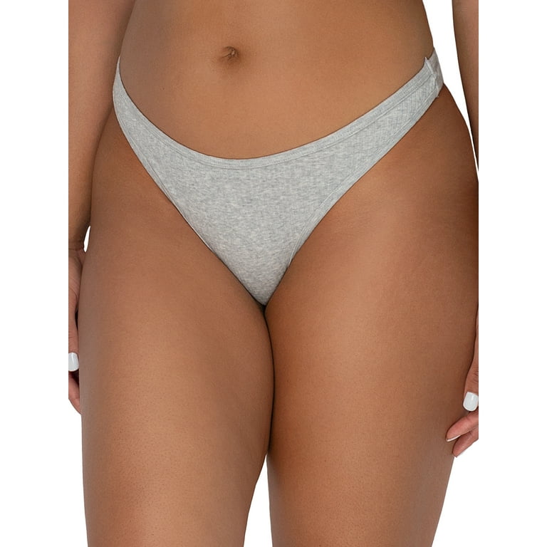 Smart & Sexy Women's Comfort Cotton Rib High Leg Thong, 2-Pack Style-SA1413  