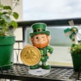 thumbnail image 6 of St Patricks Day Leprechaun Figurines Decorations Irish Shamrock St. Patricks Leprechaun Statue Clover Acrylic Resin Figurine Gifts for Spring Home Indoor Table Desk Shelf Holiday Decor, 6 of 6