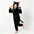 thumbnail image 6 of Faraee Kids Halloween Funny Pajamas 2-10 Years Flannel Fleece Black Leopard Hood Cat Costume Girls Boys Animal Cosplay Party One Piece Romper 2T 3T 4T 5T 6T, 6 of 7