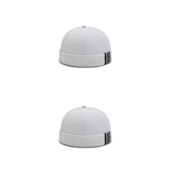 Qarigey Moda Skullcap 3 rayas estampado Retro marinero INS estilo cubo Docker gorras sin borde Color sólido sombrero gorro baile Type2 NO2