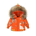 thumbnail image 3 of NAISIBABY Boys Girls Snowsuit, Kids Prints Waterproof Ski Jumpsuit Outdoor Thicken Warm Snow Clothes Set Orange 1-2T, 3 of 4