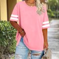 thumbnail image 2 of YgkuHd Women's Plus Size Round Neck Short Sleeved Spring/Summer Basic Shirt T-Shirt Top, 2 of 5