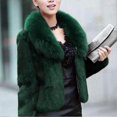 thumbnail image 2 of Women's Winter Faux Fur Coat Thick Warm Faux Fur Outwear With Pockets For Office Cocktail Party Trav, 2 of 2
