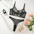 thumbnail image 1 of Intimates Sexy Underwire Cute Push Up Strappy Embroidered Mesh Sheer Lingerie Set See Through Panty Bra L, 1 of 8