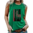 thumbnail image 2 of GaThRRgYP Spring Tops for Women 2025,Women's Sleeveless Round Neck Ruffle Top,Women's Independence Day Printed Round-neck Tank Tops Loose Tops Green XL, 2 of 4