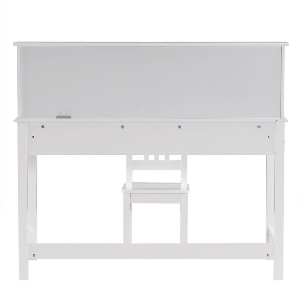 Lowestbest Painted Student Table and Chair Set A, 5-layer Desktop with Multifunctional, White